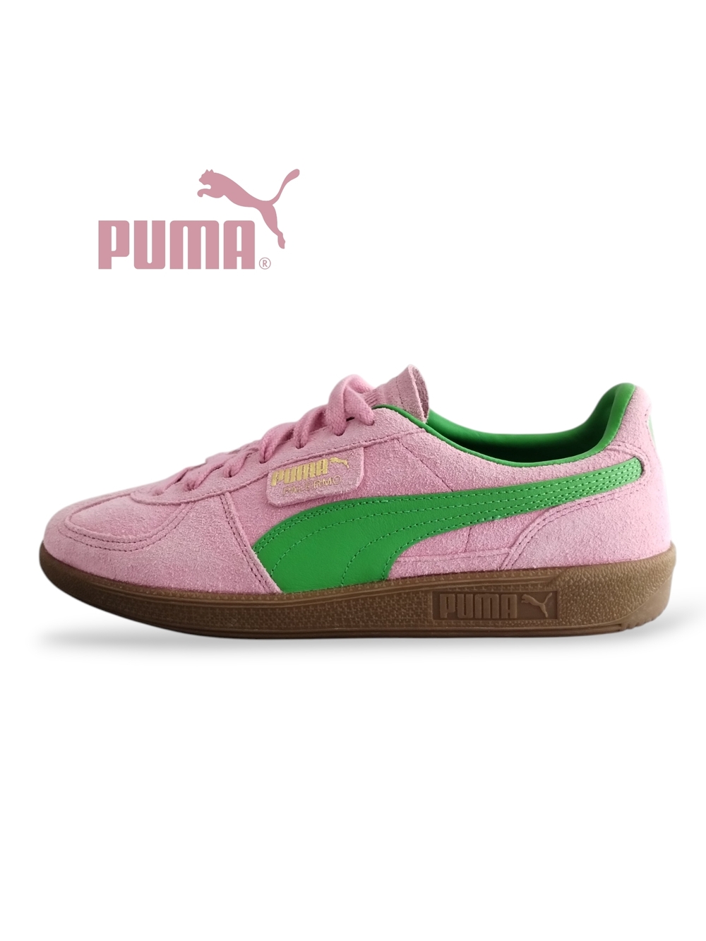 Puma Palermo Special Sneakers Pink Suede Green Gum Sole Women’s 11